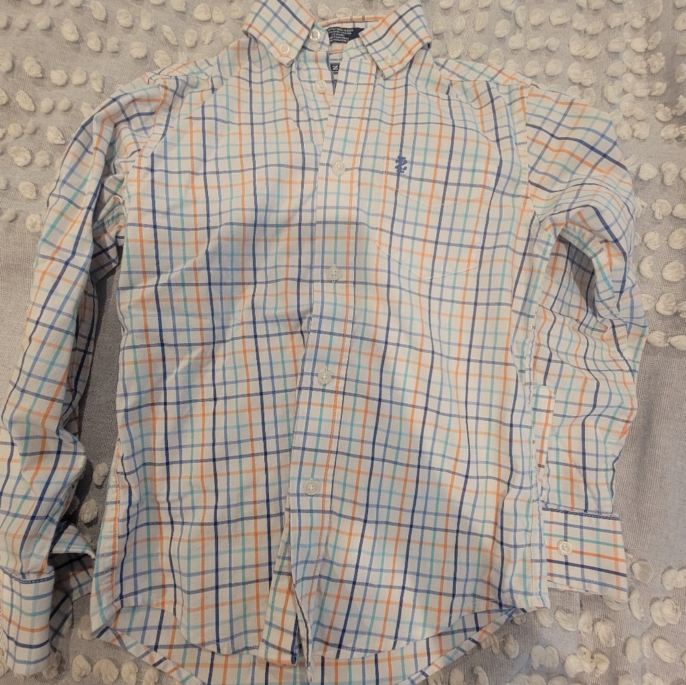 Izod Long Sleeve  Button Up Shirt Size 8